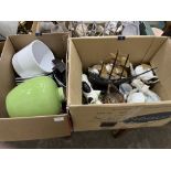 Two boxes of ceramics