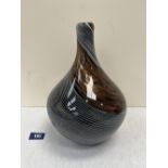 A studio globular glass bottle vase. 10½' high