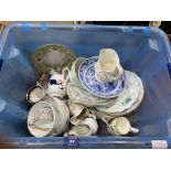 A box of 19th century ceramics