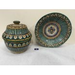 A Moroccan tagine, cover and bowl. The bowl 13' diam.