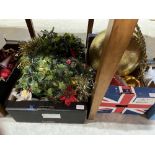 Five boxes of Christmas decorations
