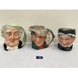 3 Royal Doulton character jugs, The Lawyer D6498; The Poacher D6429 and Granny D5521