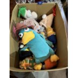 A box of soft toys