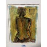 NAN FRANKEL. BRITISH 1921-2000 A nude figure study. Signed. Watercolour 13' x 9'. Prov: The artist's