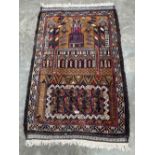 An eastern brown ground rug. 60' x 36'