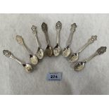 Eight Rolex Bucherer coffee spoons