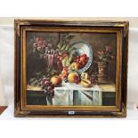 EUROPEAN SCHOOL. 20TH CENTURY Still life of fruit with wine glass. 19½' x 24'