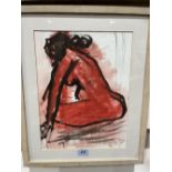 NAN FRANKEL. BRITISH 1921-2000 Nude study. Signed. Watercolour on paper 15' x 11½'