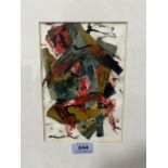 NAN FRANKEL. BRITISH 1921-2000 An abstract composition. Signed. Mixed media on paper 8' x 5½'. Prov: