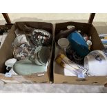 Four boxes of ceramics and glassware