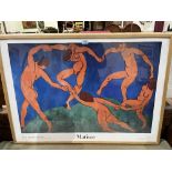 A framed print after Henri Matisse. La Danse 1910. 27' x 39'