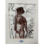 NAN FRANKEL. BRITISH 1921-2000 A figure study. Signed. Watercolour on paper 11' x 8'. Prov: The