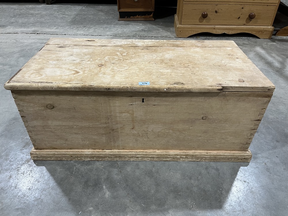A 19th century pine chest, the interior with a till. 36' wide