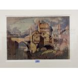 ROLAND SPENCER FORD. BRITISH 1902-1990 Elvet Bridge, Durham. Signed, inscribed verso. Watercolour