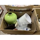 Two boxes of ceramics