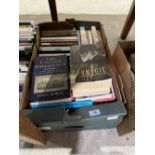 Five boxes of books