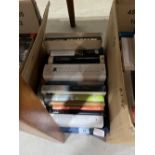 Five boxes of books