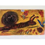 NAN FRANKEL. BRITISH 1921-2000 Study of a snail. Acrylics on board 12' x 22'. Prov: The artist's