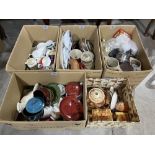 Five boxes of ceramics and sundries