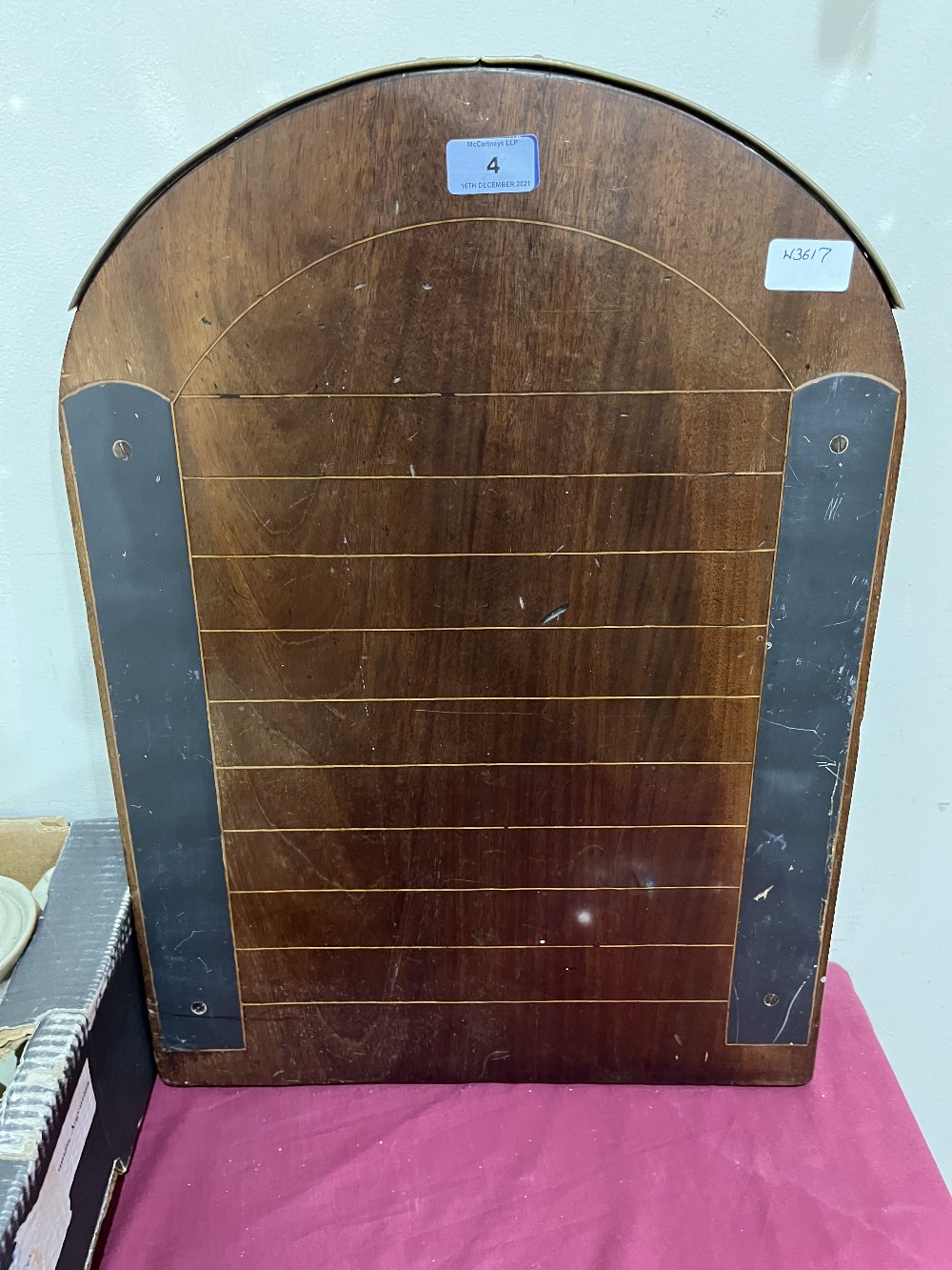 A mahogany shove-ha'penny board. 22' long