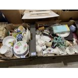 Two boxes of ceramics