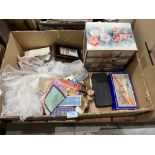 A box of sewing accessories etc.