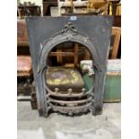 A Victorian cast iron chimney piece insert. 34½'h x 24'w