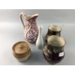 A PAIR OF CARLTON WARE VASES AND OTHER CERAMICS