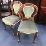 A PAIR OF VICTORIAN DRAWING ROOM CHAIRS