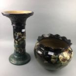 A VICTORIAN MAJOLICA JARDENIERE AND STAND