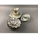 A SPODE DESSERT BOWL SET, HAMMERSLEY JUG AND OTHERS