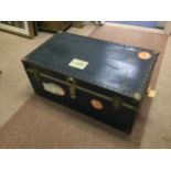 A VINTAGE TRAVEL TRUNK AND ANOTHER