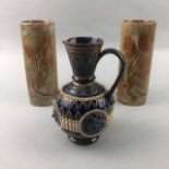 A PAIR OF ROYAL DOULTON VASES, DOULTON LAMBETH JUG AND OTHER CERAMICS