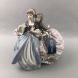 A LLADRO GROUP OF TWO YOUNG GIRLS