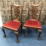 A LOT OF THREE MAHOGANY SINGLE CHAIRS