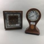 AN EDWARDIAN MANTEL CLOCK AND ANOTHER