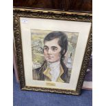 A PASTEL BY JOHN CLIFFORD AND A PRINT OF ROBERT BURNS