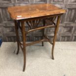 A WALNUT INLAID OCCASIONAL TABLE