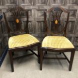 A PAIR OF MAHOGANY SHIELDBACK CHAIRS