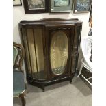 A WALNUT DISPLAY CABINET