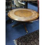 A MAHOGANY CIRCULAR COFFEE TABLE