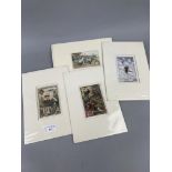 A GROUP OF UNFRAMED PRINTS