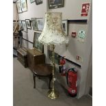 A BRASS STANDARD LAMP AND ANOTHER