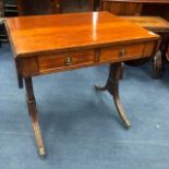 A MAHOGANY SOFA TABLE