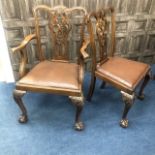 A SET OF SIX MAHOGANY DINING CHAIRS