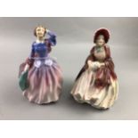 A ROYAL DOULTON FIGURE OF 'TOWN CRIER' AND FOUR OTHERS