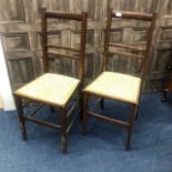 A LOT OF THREE MAHOGANY SINGLE CHAIRS