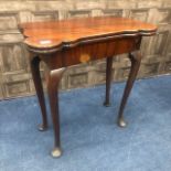 A MAHOGANY FOLD OVER CARD TABLE