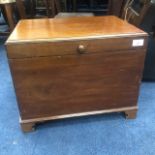 A MAHOGANY NEEDLEWORK BOX AND SEWING ACCESSORIES