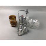 A PAIR OF BRANDY GLASSES AND OTHER GLASSWARE